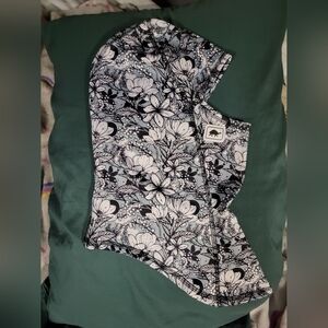 Monochrome Floral Hooded Scarf